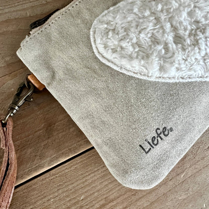 Liefe NL Clutch teddy heart (vintage canvas light)