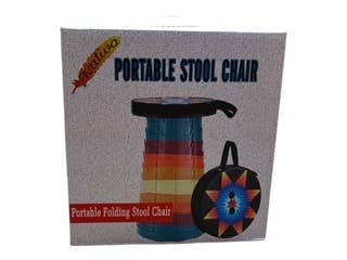 Stool - Portable Folding Stool-Southwestern Pattern