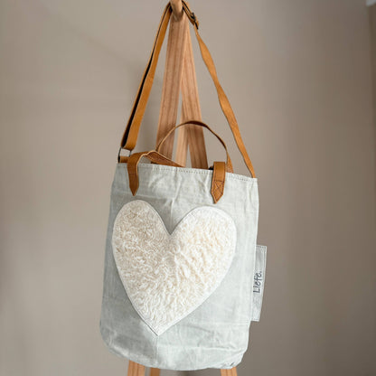 Liefe NL Crossbody Bucket Bag teddy heart - 2 style handle