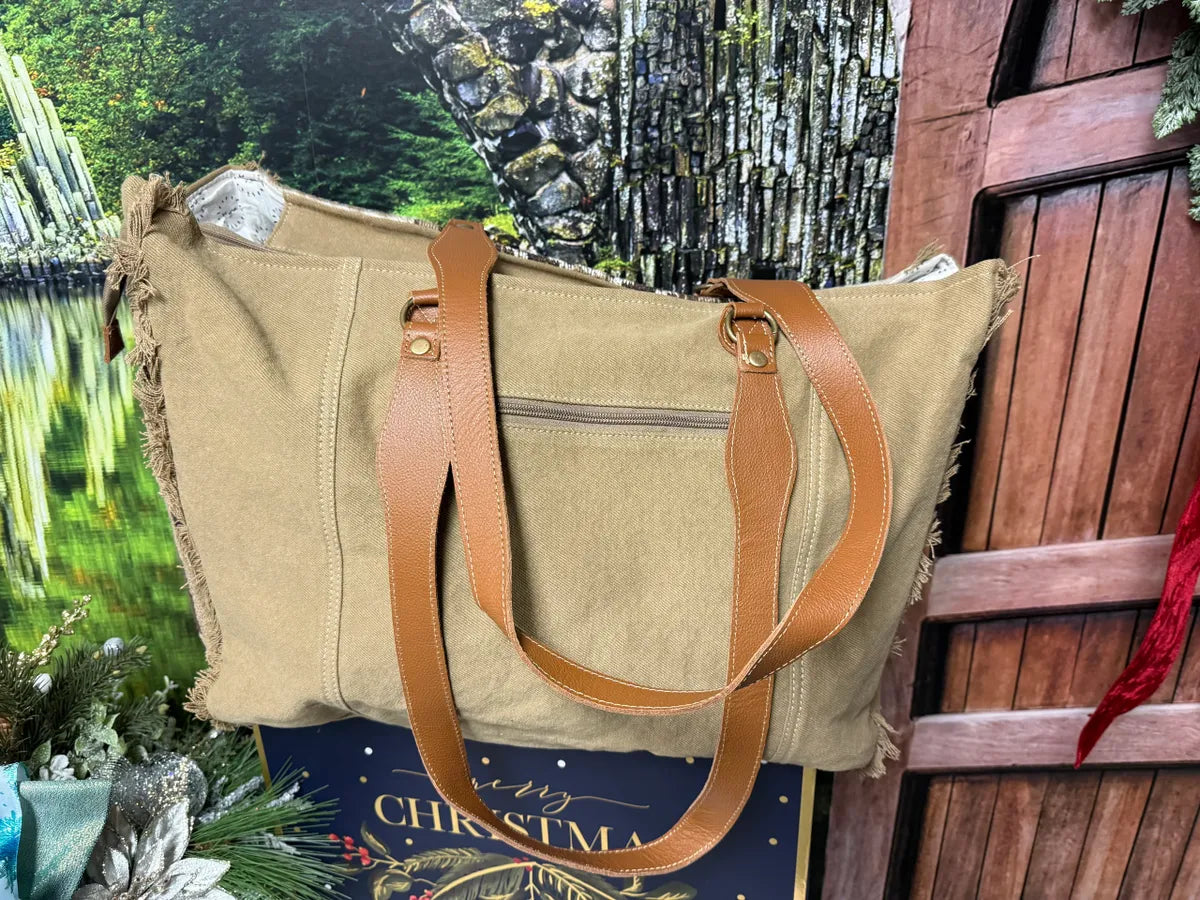 Myra (Elisa) Brown Cowhide Travel Overnight/Weekender Bag