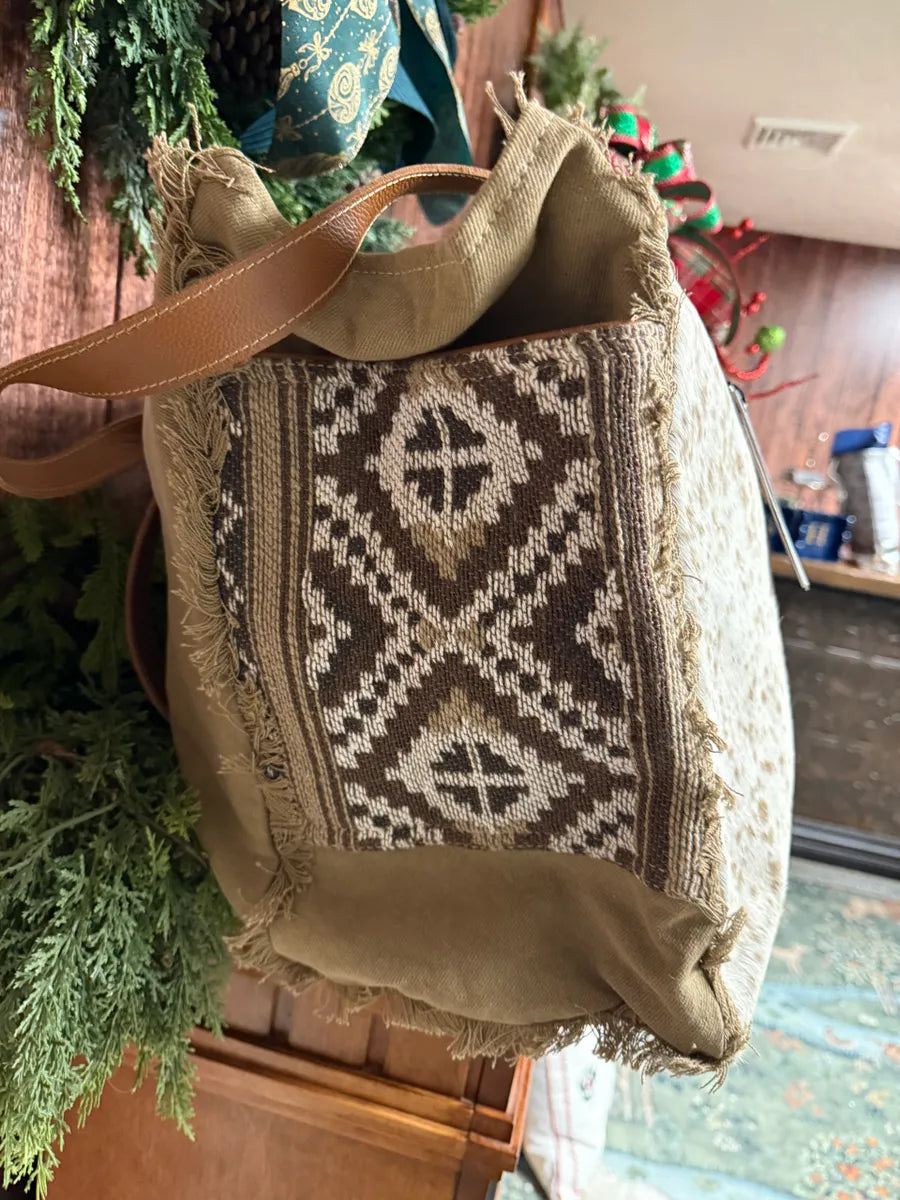 Myra (Elisa) Brown Cowhide Travel Overnight/Weekender Bag