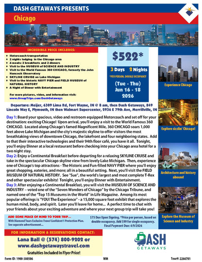 New Departure Locations Added! Skyline to Shoreline: Chicago’s Best in 3 Days